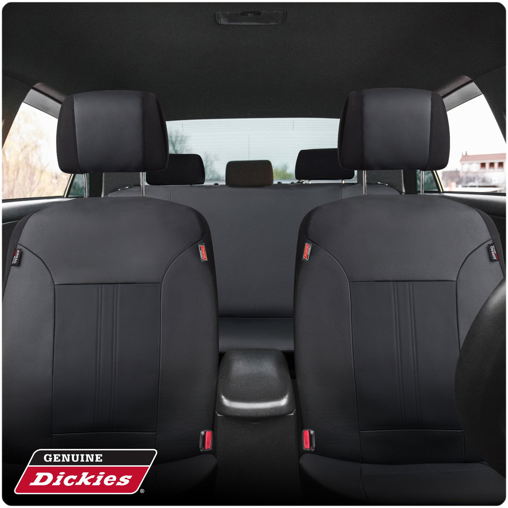 Genuine Dickies 3-Piece Black Petersen Vegan Leather Car Seat Protection 43645WDI