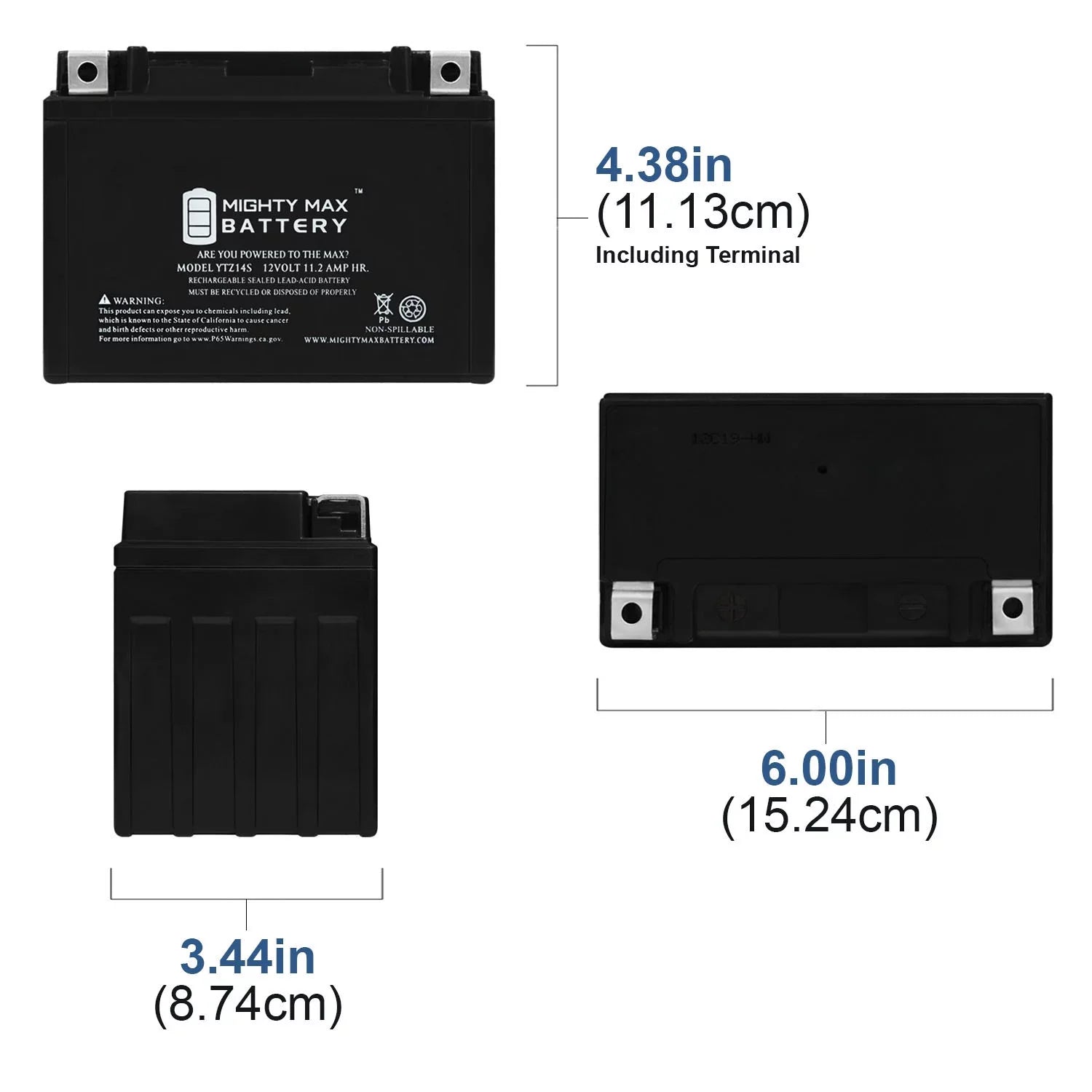 YTZ14S 12V 11.2AH Replacement Battery Suitable with Protek ETZ14S - 8 Pack