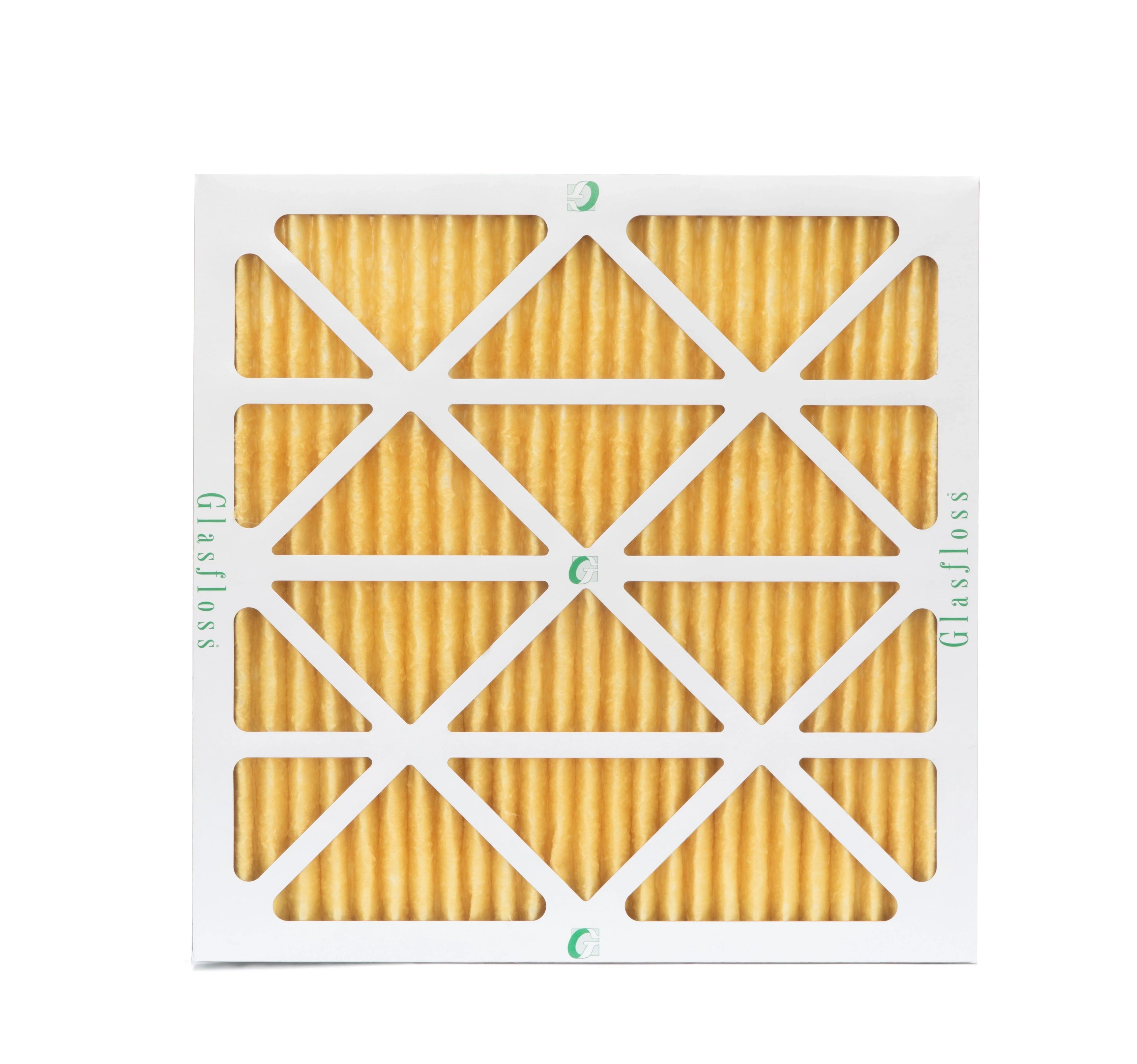 6 Pack of 22x22x1 MERV 11 Pleated Air Filters by Glasfloss. Actual Size: 21-1/2 x 21-1/2 x 7/8
