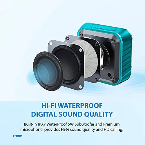 IPX7 Speaker Works with Samsung Galaxy S22+/ 5G/Plus/Ultra with 13H WaterProof Playtime, Indoor, Outdoor Travel 1500 (GREEN)