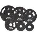 York Barbell G2 Olympic Dual Grip Thin Line Cast Iron Plate, Black - 2.5 lbs