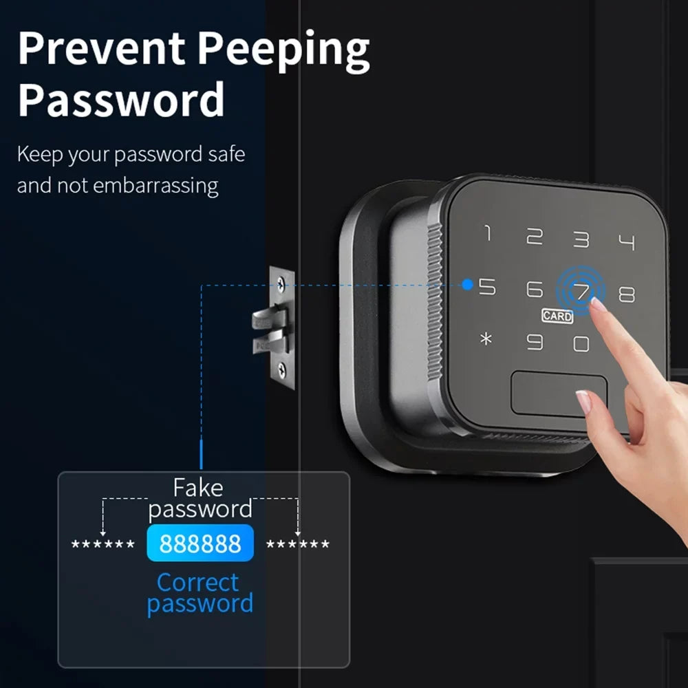 moobody Smart Lock Fingerprint Lock Door Lock Keypad Door Lock with Handle Fingerprint Electronic Deadbolt Door Lock Smart Door Lock Suitable with DADA Lock