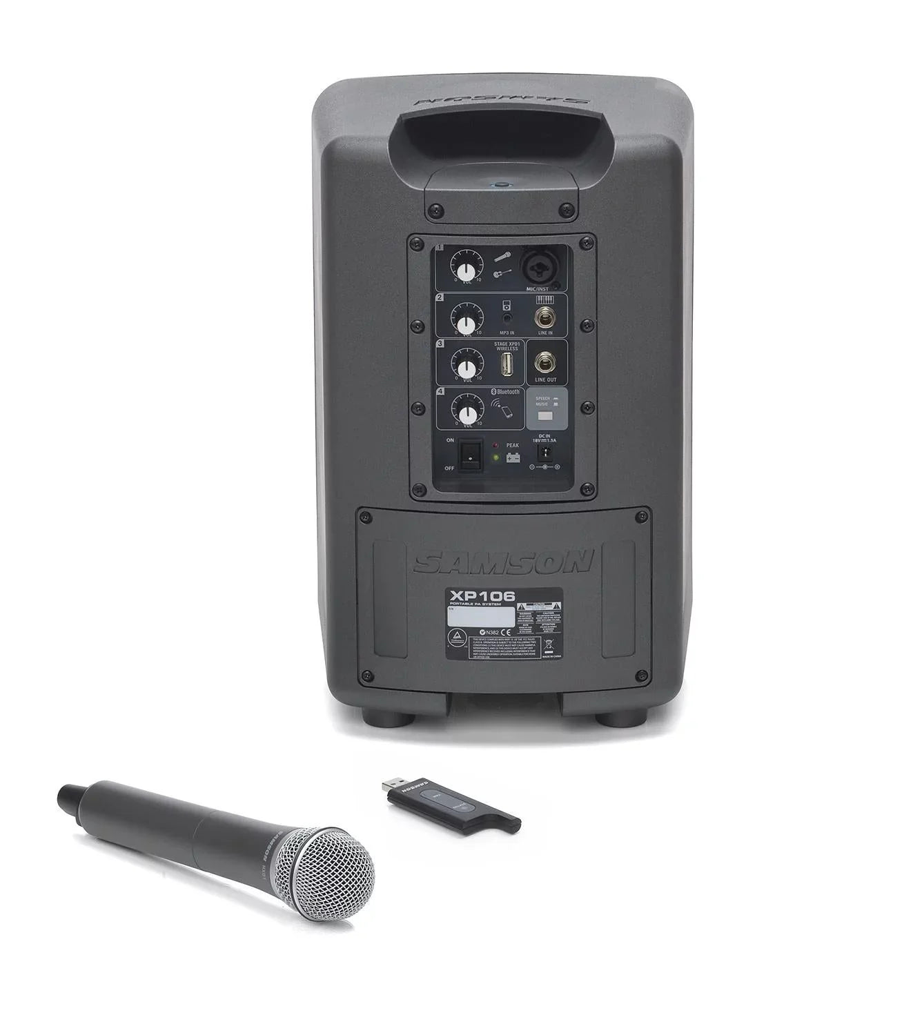 Samson Expedition XP106w Portable PA System with Wireless Handheld Mic System & Bluetooth