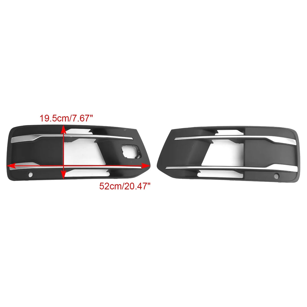 Front Bumper Protection Fog Light Grille Bezel Insert Grill Fit for Audi Q7 2016-2019