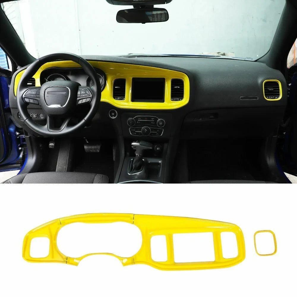 Teledu 17x Yellow Set Center Console Dash Panel Protection Trim Kit
