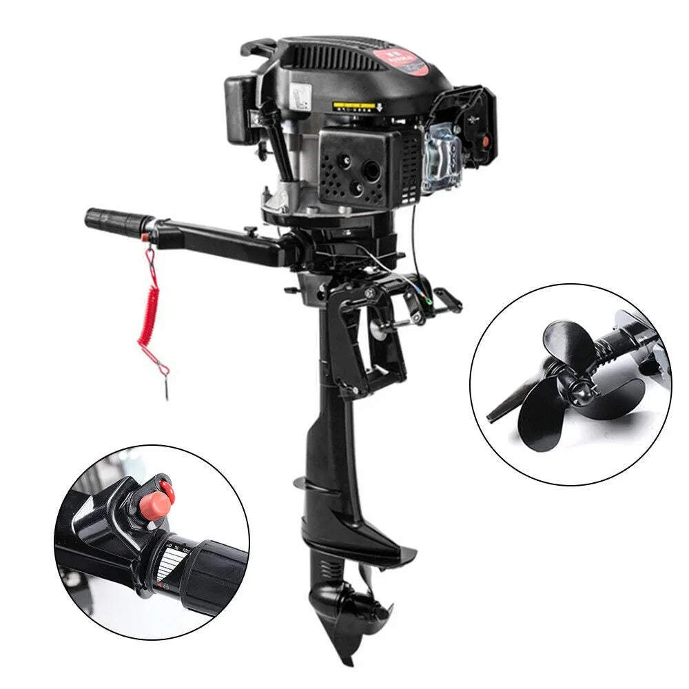 6 HP 4-Stroke Heavy Duty Outboard Motor Fishing Vessel Engine Air Cooling System