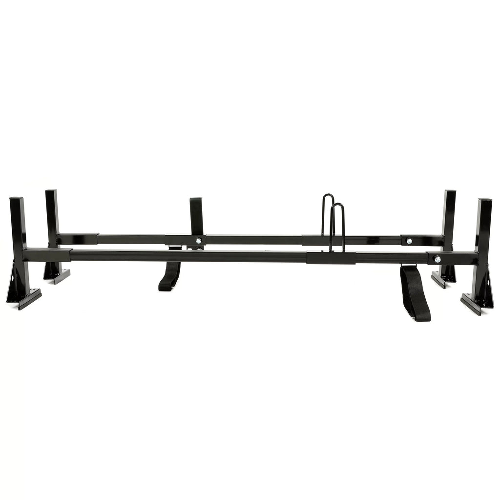 Kojem Universal 2 Bars Roof Rack Mount Full-Size Vans for Chevy Express Ford E-Series GMC Savana 68"-75" Adjustable Steel Rack Carry Ladders