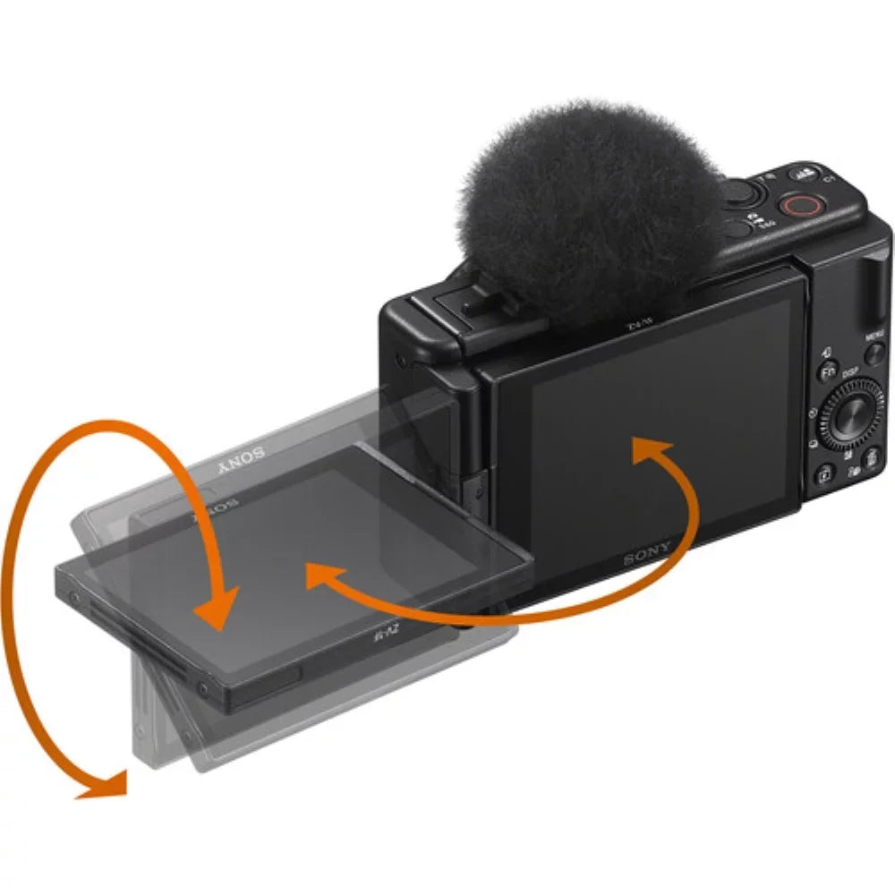 Sony ZV-1F Vlogging Camera | Black Bundle with Sony Vlogger Accessory Kit + K&M Camera Cleaning Cloth + Precision Design Camera Cleaning Kit (4 Items)