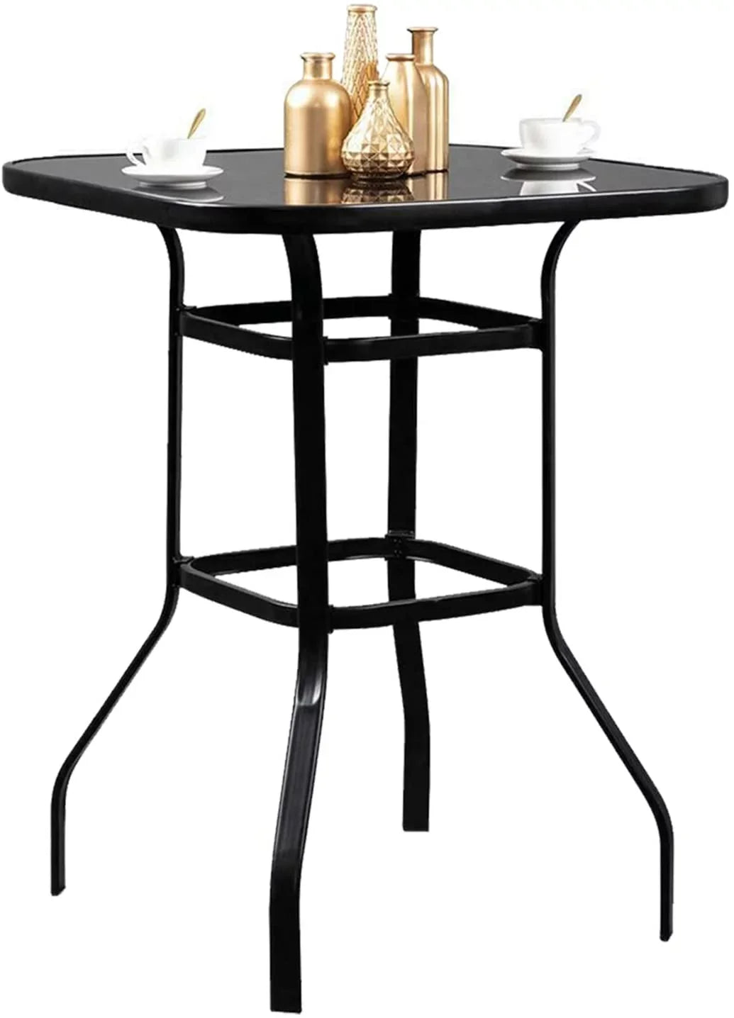 Irene Well Build With Light Weight Glass Bar Table For Backyard Use