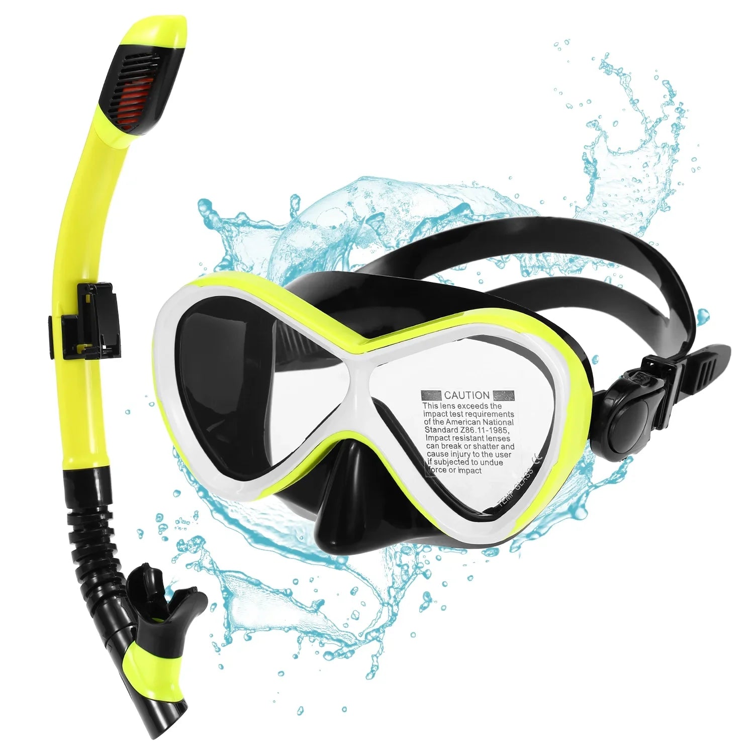 Apexeon Kids Professional Swimming Goggles with Snorkel Tube Set - Fog Impervious Goggles for Snorkelers - Excellent for Kids' Water Excursions