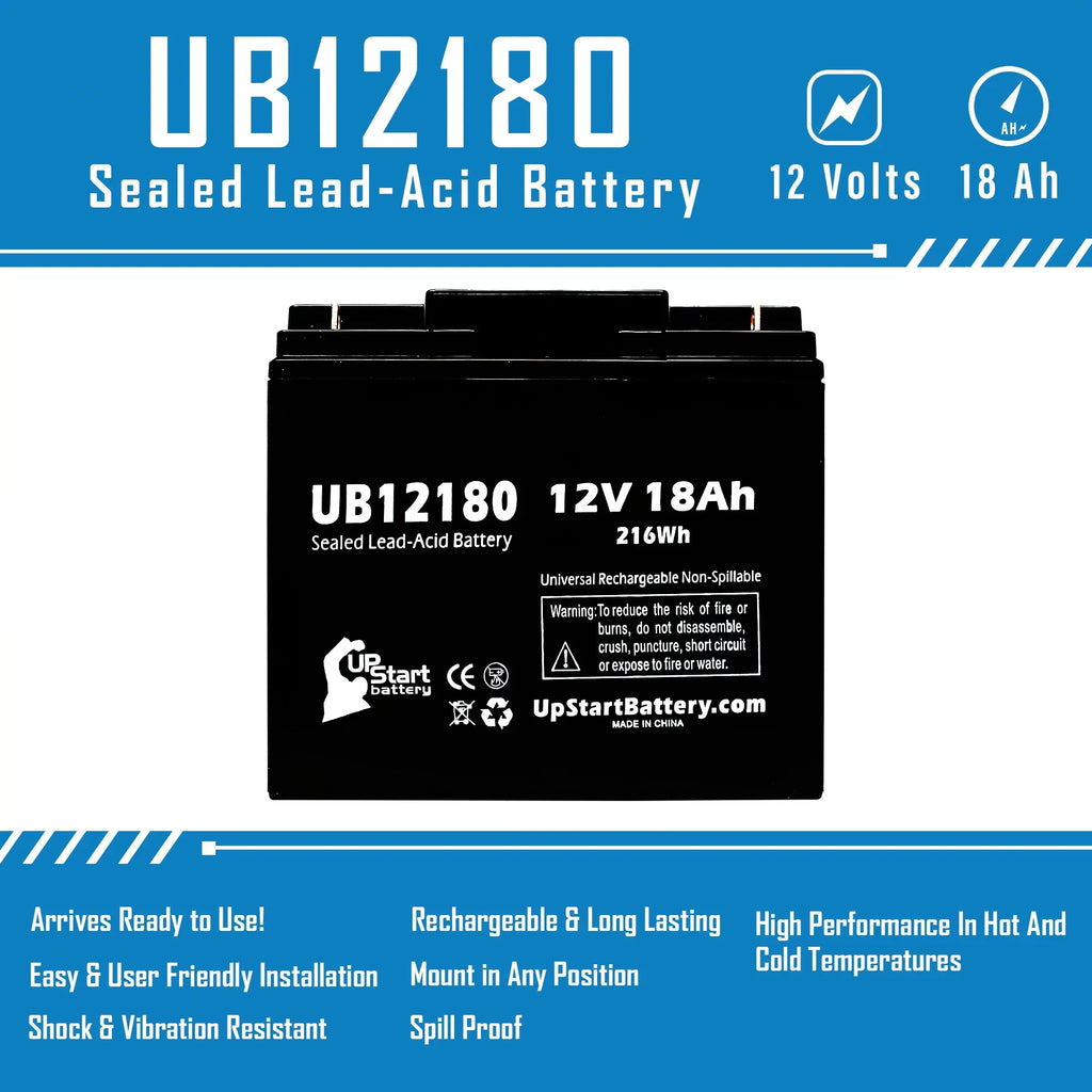 3x Pack - Matching EAGLE PICHER BATTERIES CFM12V18 Battery - Replacement UB12180 Universal Sealed Lead Acid Battery (12V, 18Ah, 18000mAh, T4 Terminal, AGM, SLA)