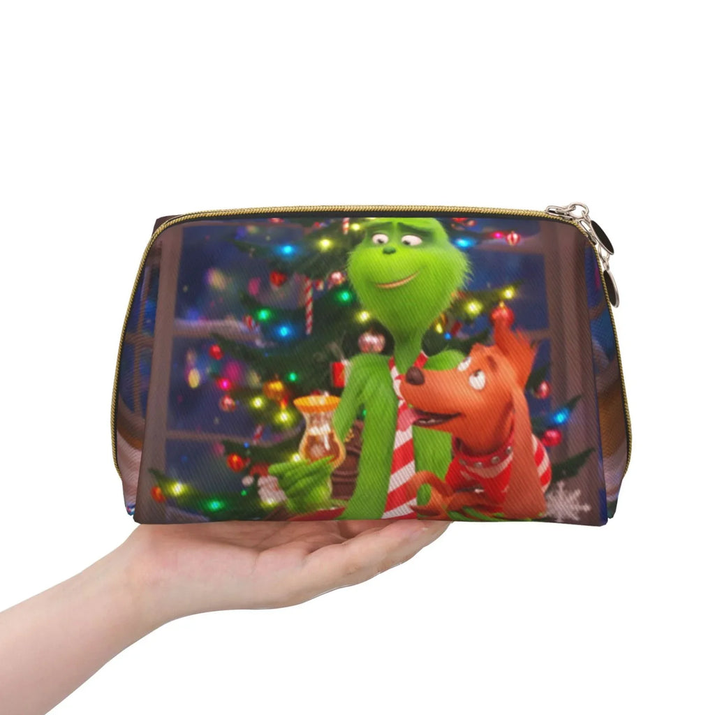 Film Grinch Cosmetic Bag Makeup Organizer Leather Portable Pouch Gift Travel Toiletry Bag Storage Purse