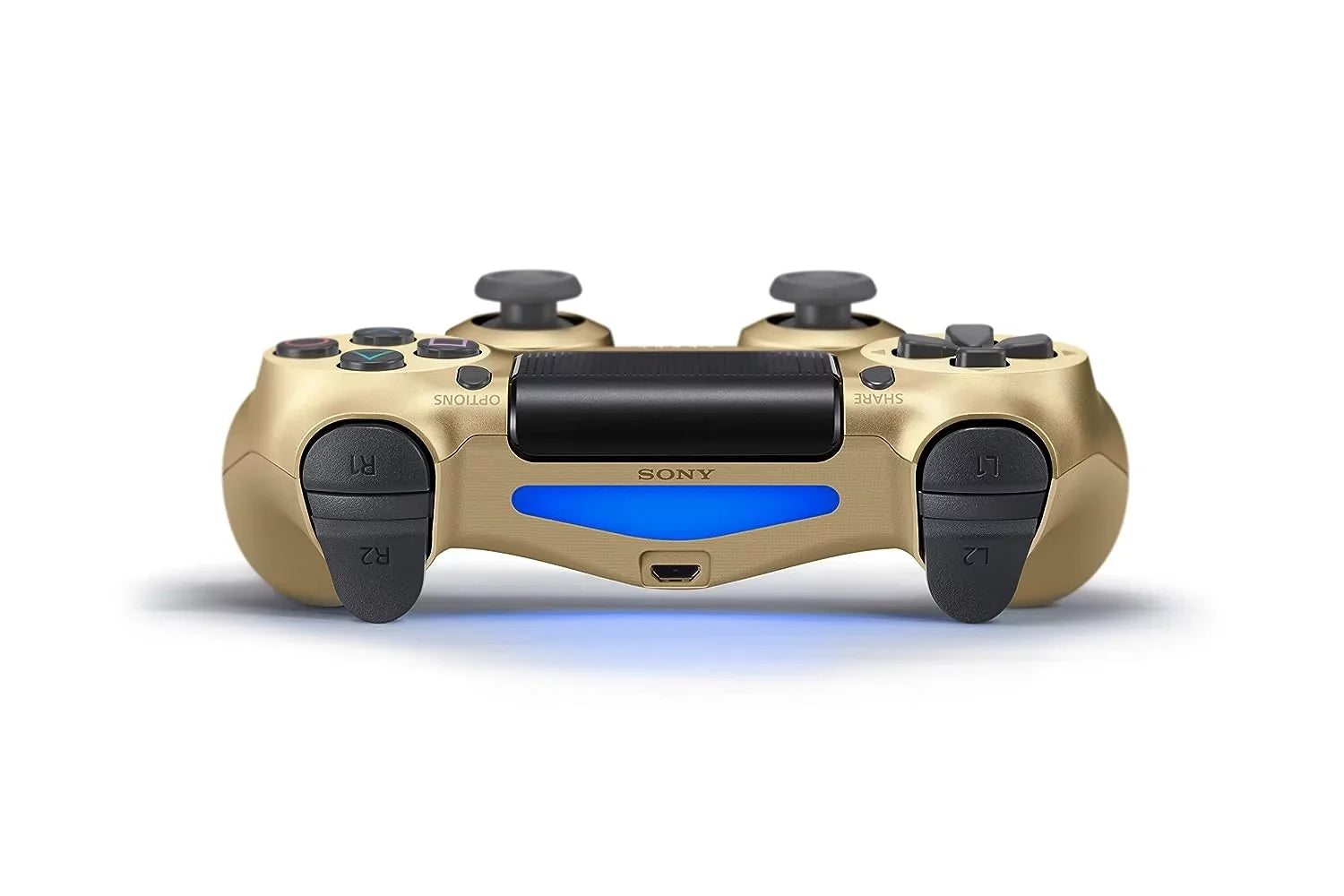 Gold DualShock PS4 Wireless Controller Bundle - Like New - With Earbuds BOLT AXTION Included