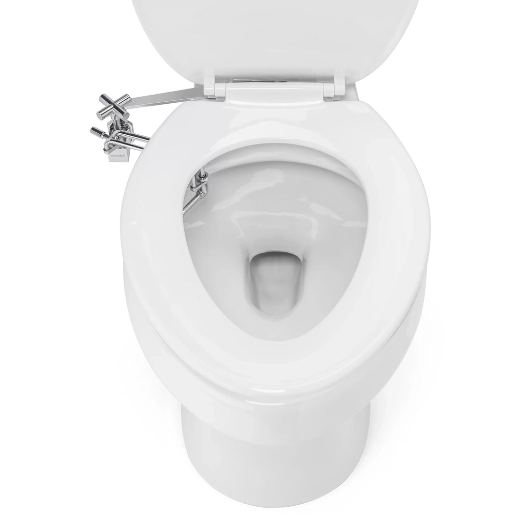 Brondell Side-Mounted All Metal Attachable Bidet with Adjustable Spray Wand, Ambient Temperature in Silver