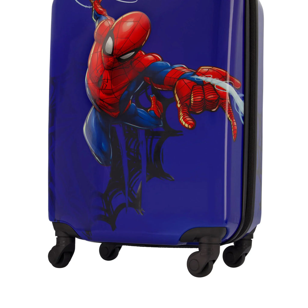 Marvel Spider-Man 21 Inch Kids Rolling Luggage, Hardshell Carry On Suitcase with Spinner Wheels, Blue