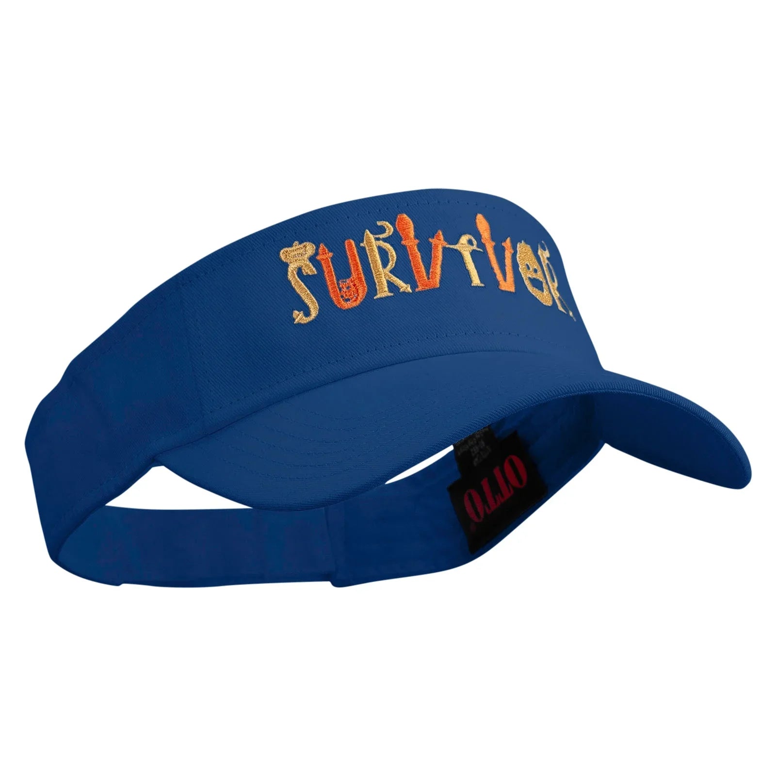 Spooky Survivor Embroidered Cotton Twill Sun Visor - Royal OSFM