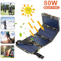 Foldable Outdoor 80W USB Solar Panel Portable Phone Charger Camping Hiking Rechargeable Battery High Standard