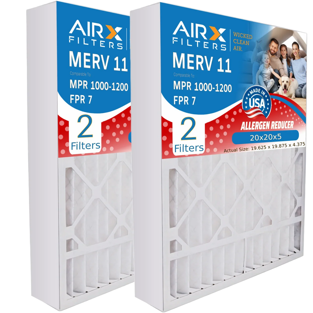 20x20x5 Air Filter MERV 11 Comparable to MPR 1000, MPR 1200 & FPR 7 Suitable with Lennox X0585 Air Filter 2 Pack by AIRX FILTERS WICKED CLEAN AIR.