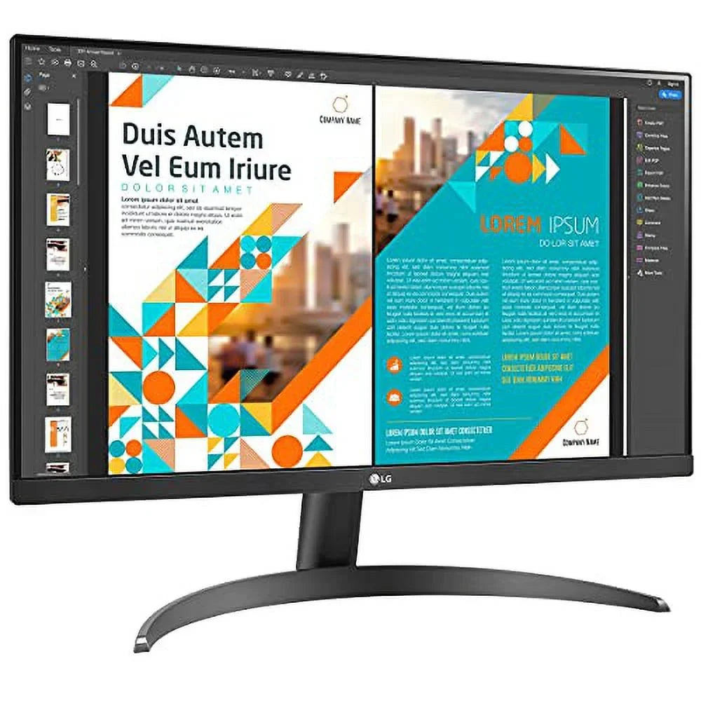 LG 24QP500-B 24” QHD (2560 x 1440) IPS Display, HDR 10, sRGB 99% Color Gamut, AMD FreeSync, Refresh Rate 75Hz, 3-Side Virtually Borderless Design - Black
