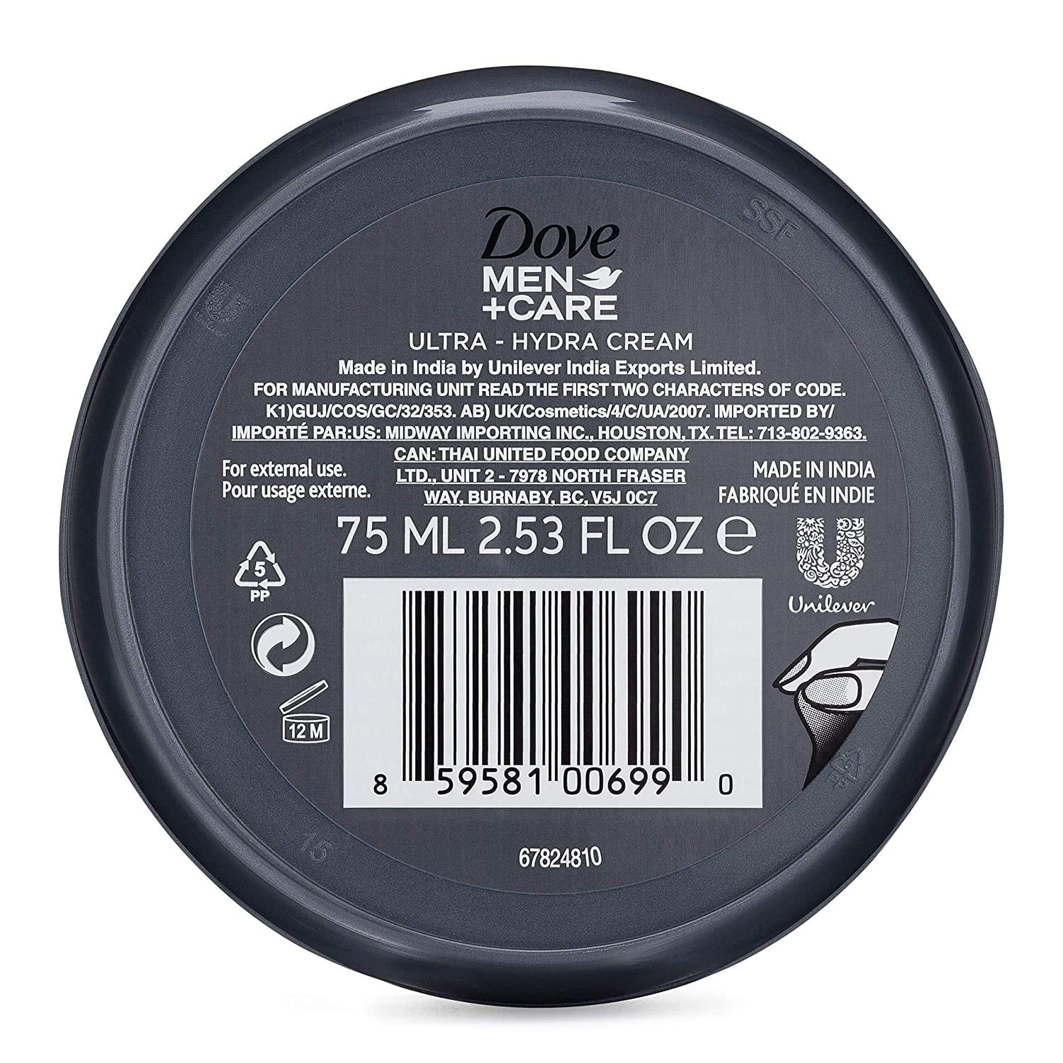Dove Men+Care Ultra-Hydra Cream With 24 Hour Moisturization, 2.53 Fl Oz (Pack Of 6).