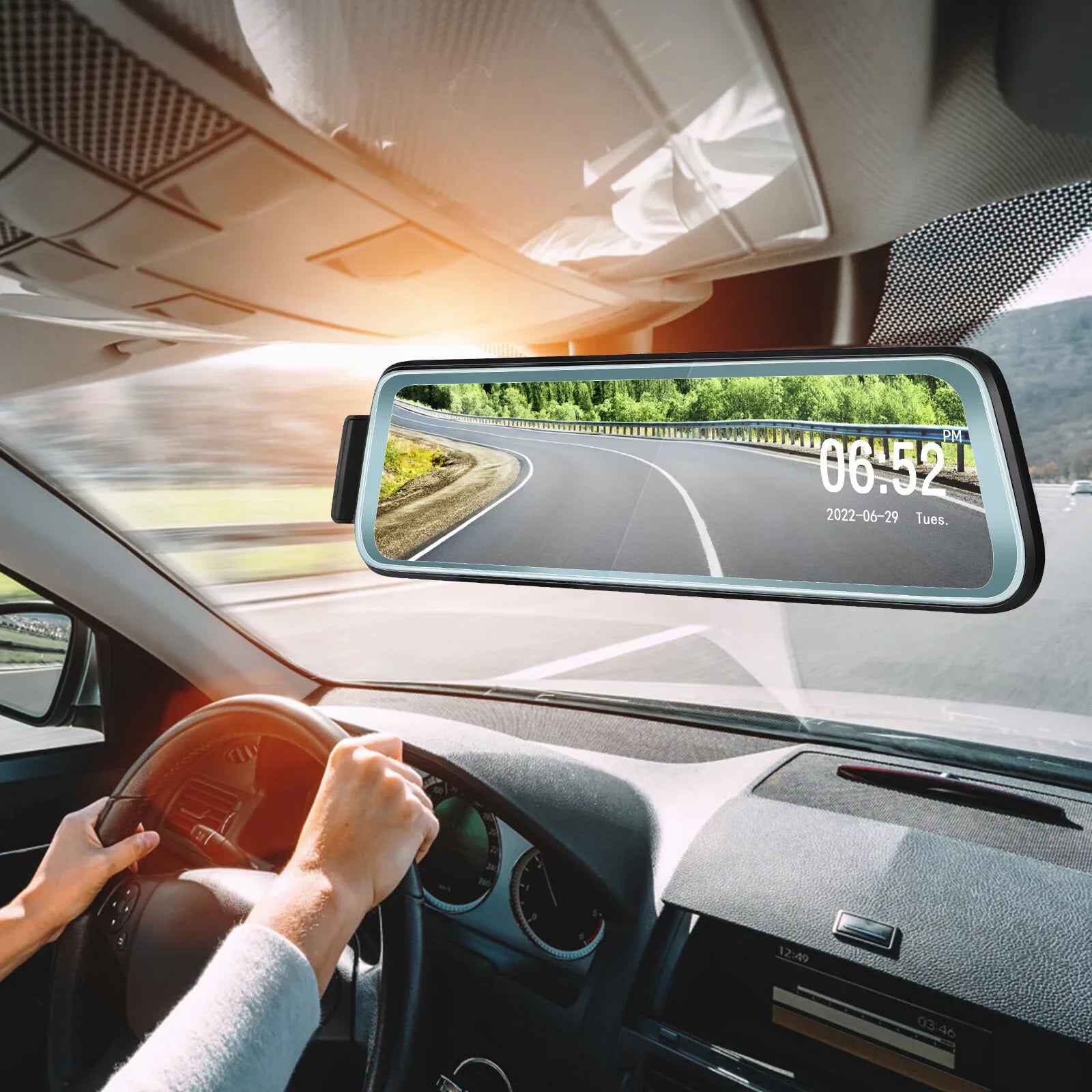 Cheefull 10' Mirror Camera Front and Rear 1080P Backup Camera ' Mirror Dash Cam Rear ViewFHD Full Touch Screen w Loop Recording, G-Sensor, Parking Monitor 170° Wide Angle
