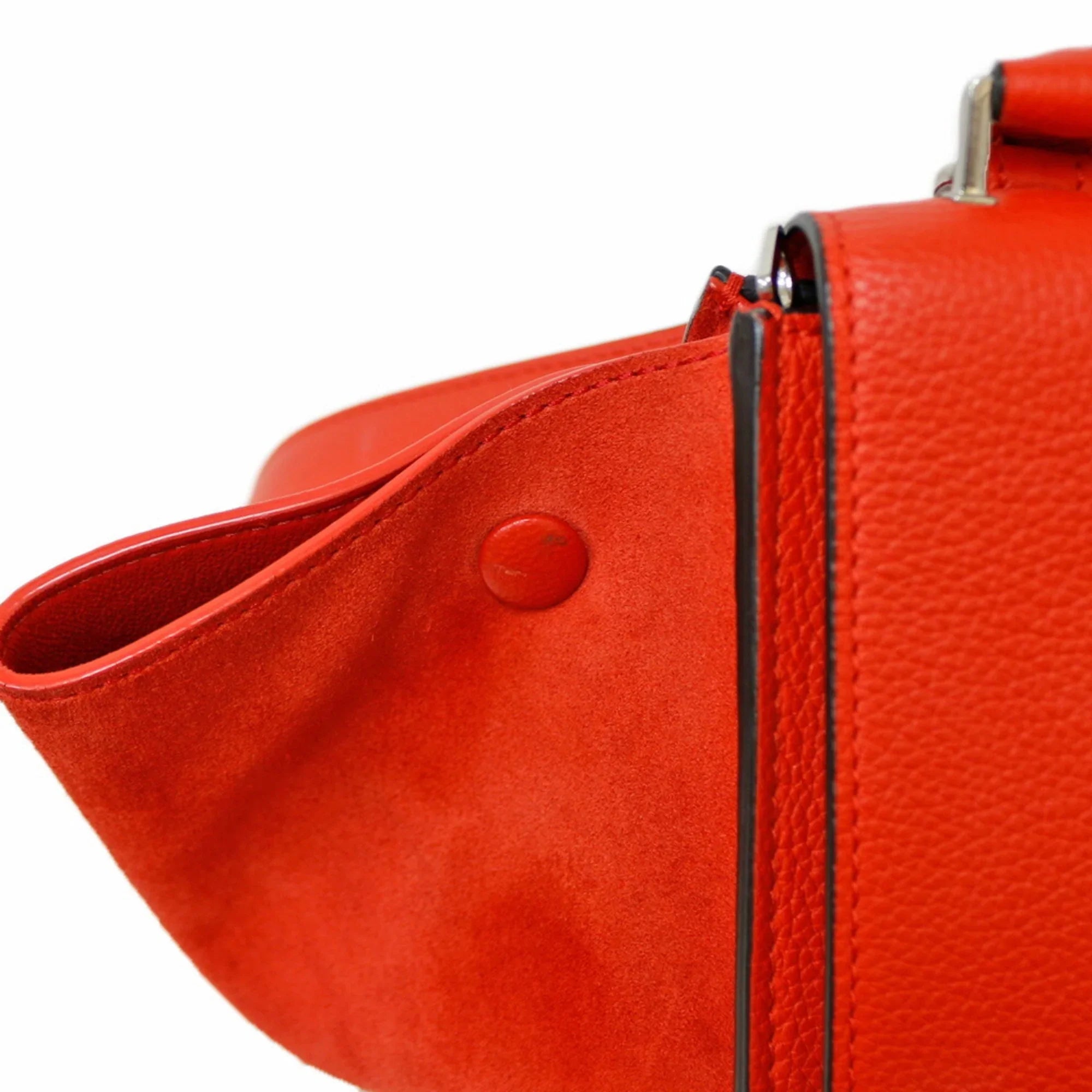Pre-Owned Celine Trapeze Handbag Leather Orange Women's CELINE (Fair)