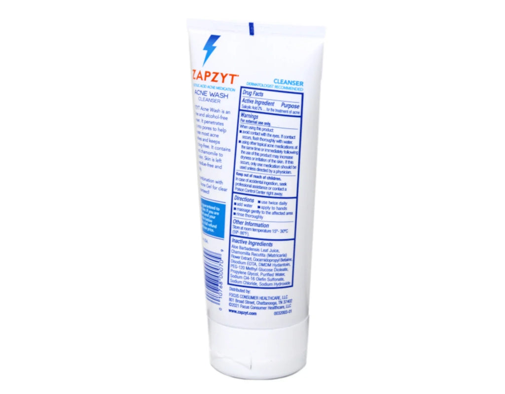 Zapzyt Acne Wash Treatment For Face And Body - 6.25 Oz, 3 Pack