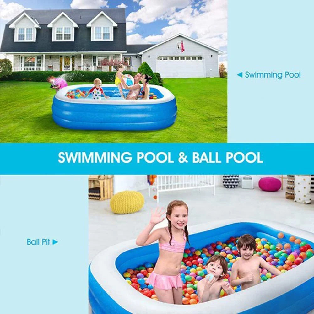 92"x56"x20"Outdoor Inflatable Swimming Pool Full-Sized Kiddie Lounge Pool