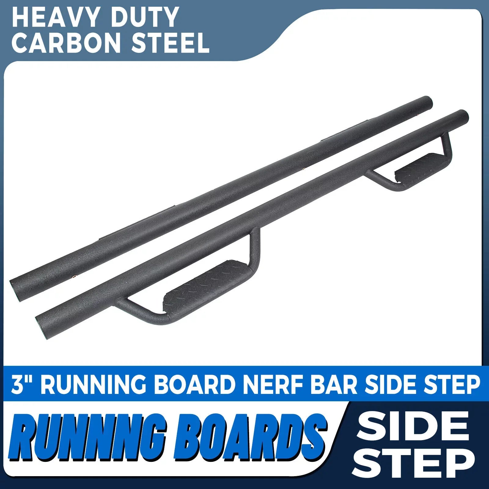 Kojem Side Steps Nerf Bars for 2005-2023 Toyota Tacoma Double/Crew Cab Matte Black Running Board Hoop Bar Door Dropped Steps