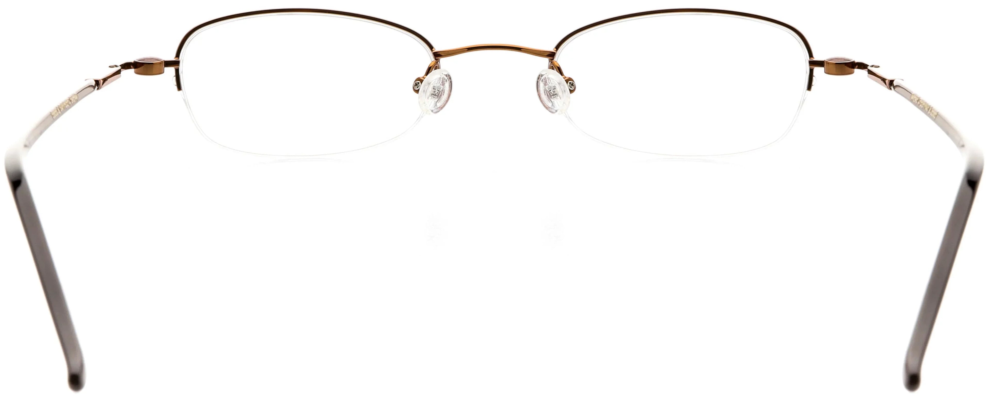 Optical Eyewear - Oval Shape, Metal Half Rim Frame - Prescription Eyeglasses RX, Cocoa