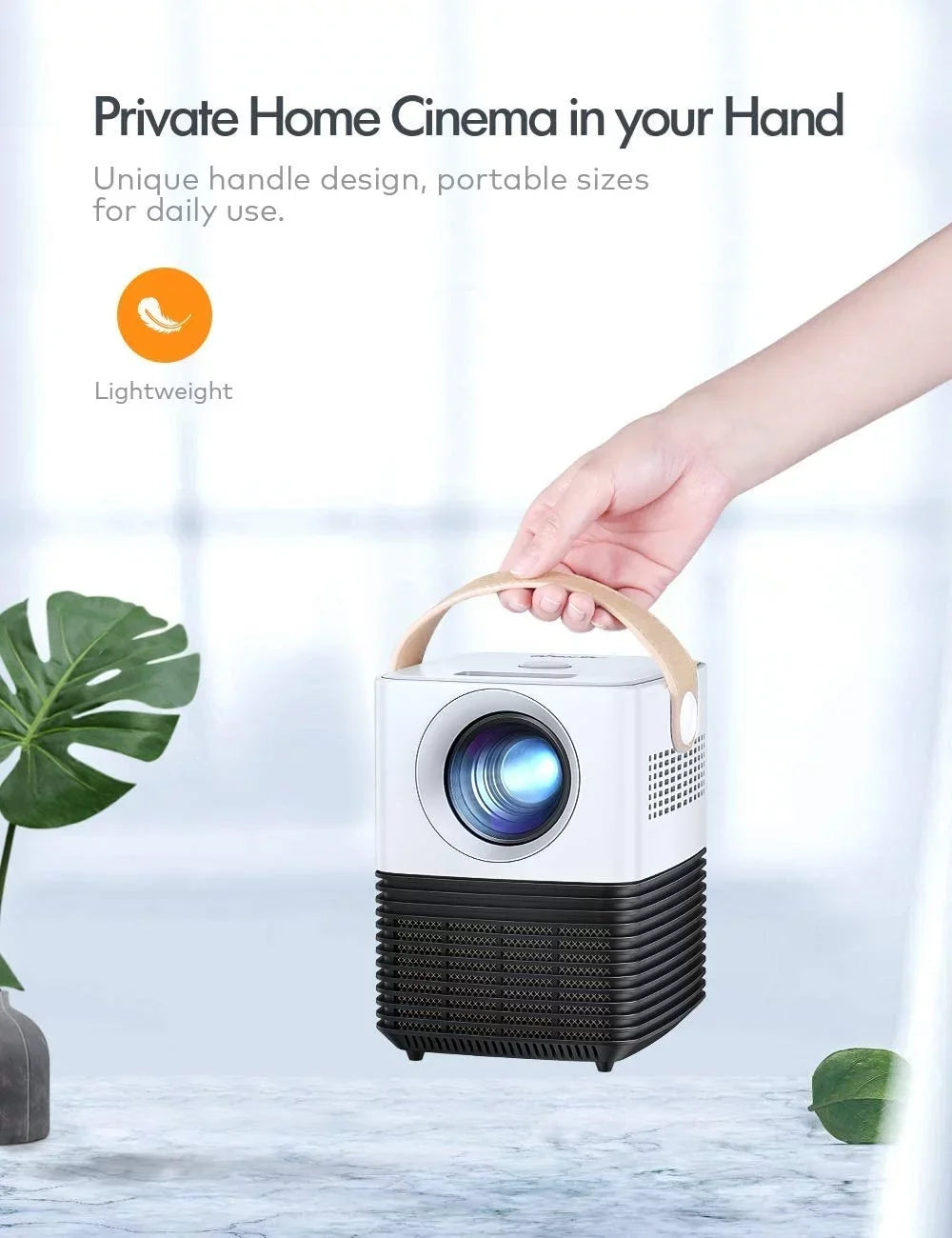 APEMAN LC450 Mini Portable Projector ,LCD Home Theater Support 1080P,120 inch Screen, 50000Hrs