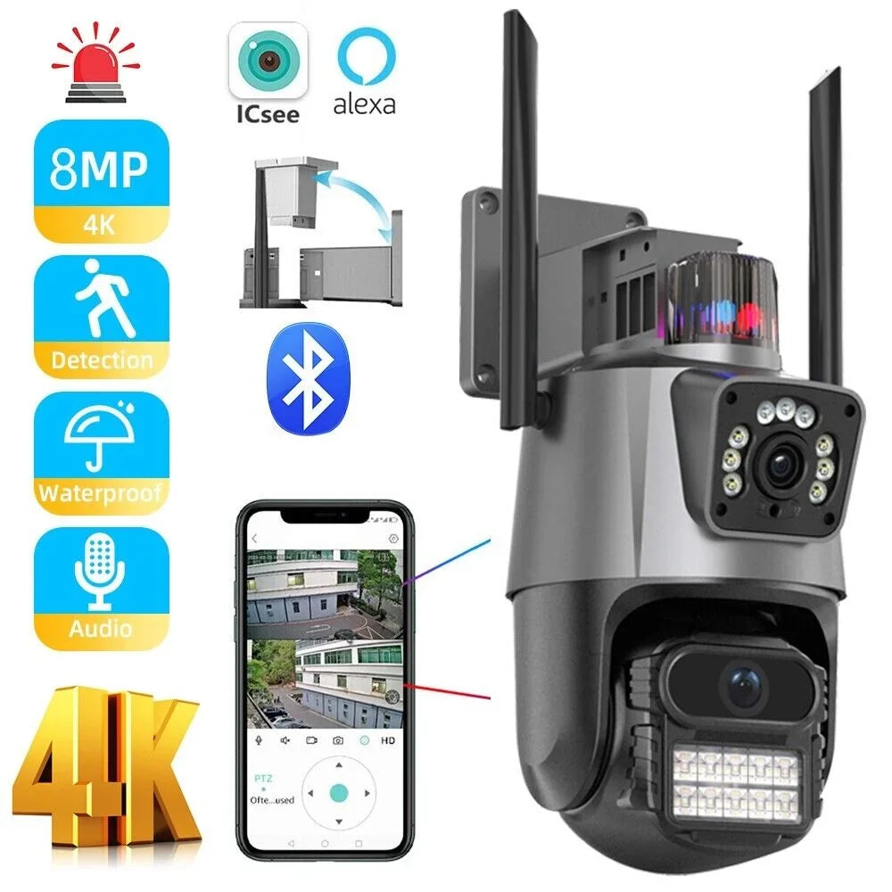 IP66 Outdoor Waterproof Camera Real-time Two-Way Audio Enhanced Dual Antenna TF Card Slot 1080P HD