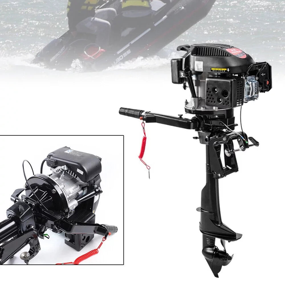 6 HP 4-Stroke Heavy Duty Outboard Motor Fishing Vessel Engine Air Cooling System