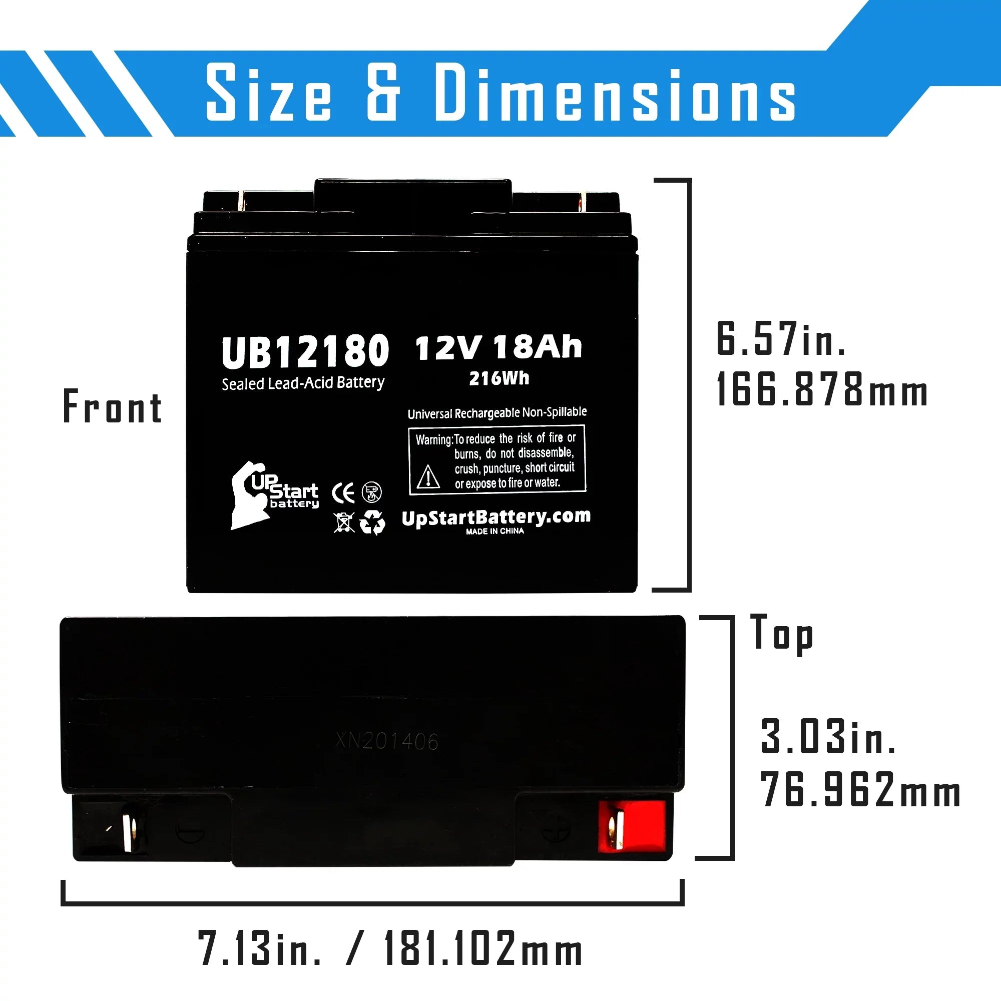 3x Pack - Matching EAGLE PICHER BATTERIES CFM12V18 Battery - Replacement UB12180 Universal Sealed Lead Acid Battery (12V, 18Ah, 18000mAh, T4 Terminal, AGM, SLA)