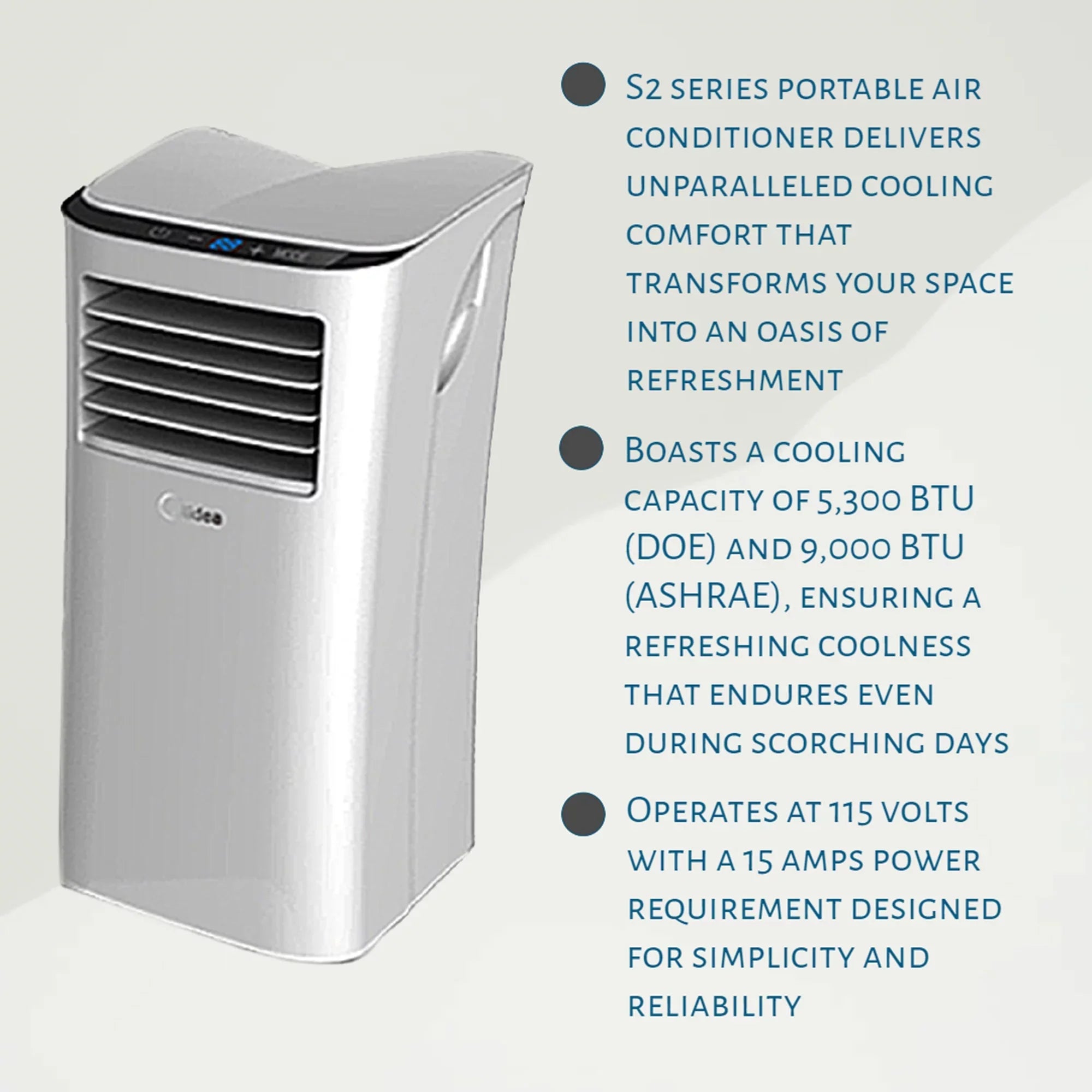 HomePointe S2 Series 5,000 BTU Portable Air Conditioner Cooling Fan Unit