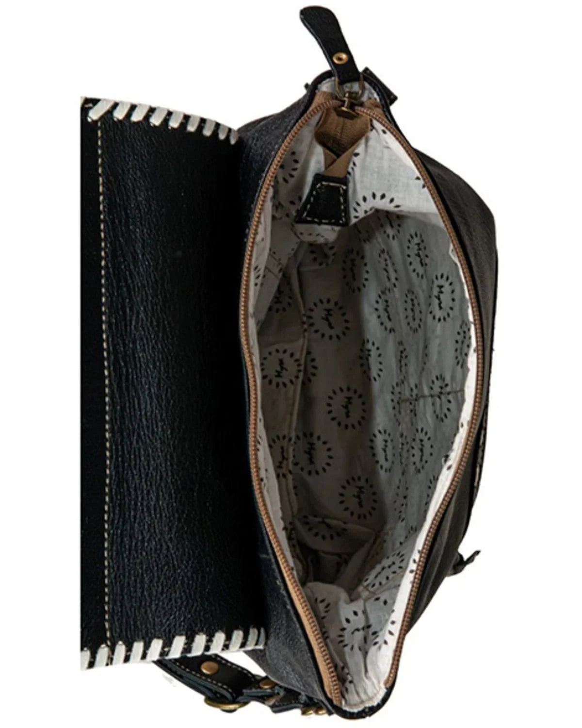 Myra Bag Women's Spirit Of The Herd Hand Tooled Crossbody Black One Size