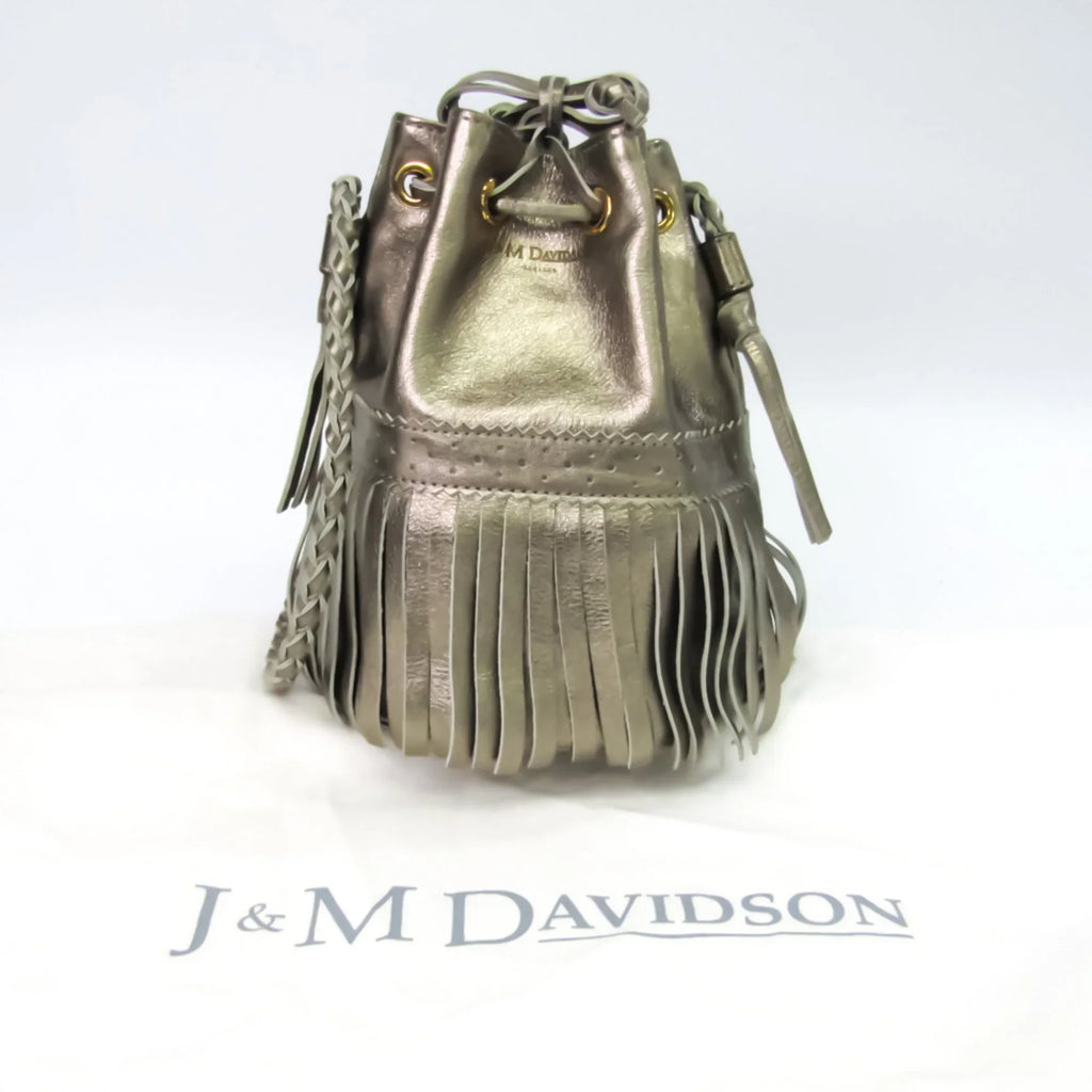 Pre-Owned J&M Davidson Carnival S Women's Leather Handbag,Shoulder Bag Gold (Good)