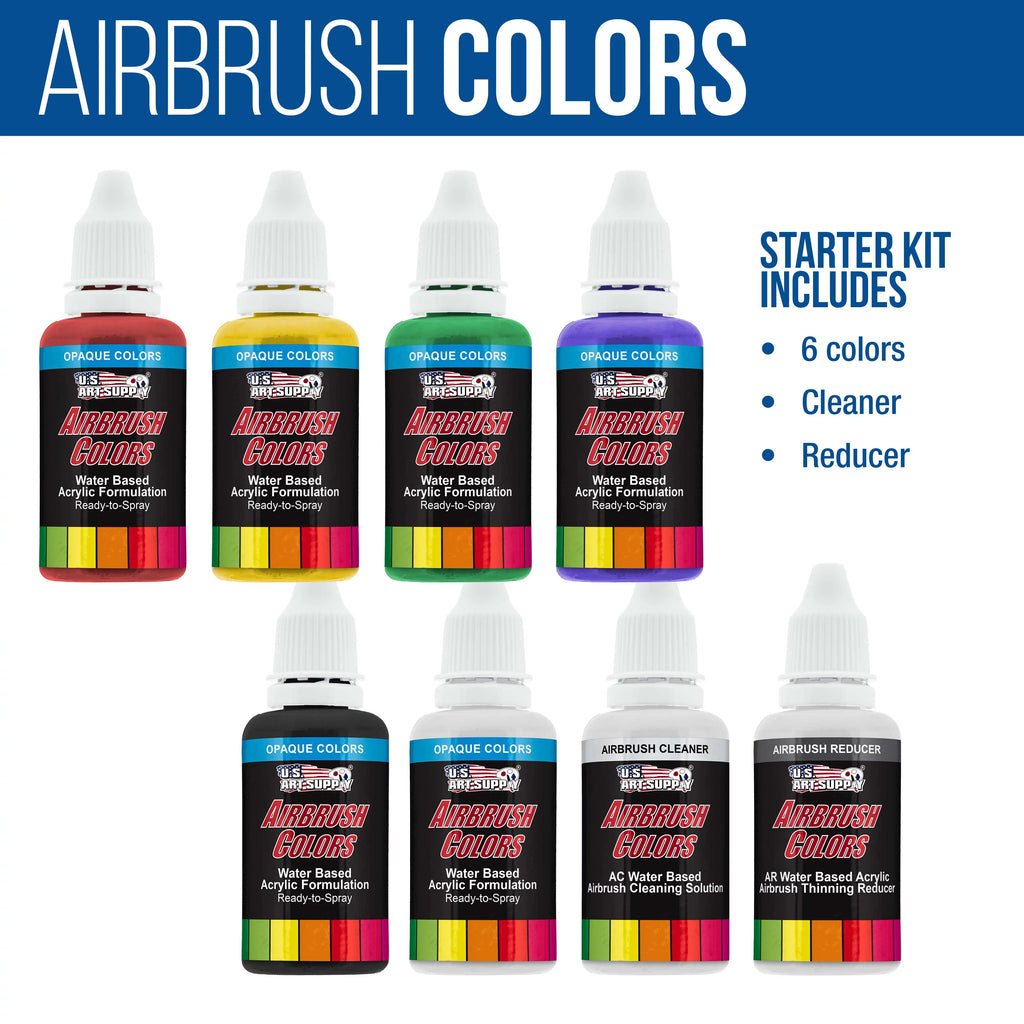 Master Airbrush Dual Fan Air Storage Tank Compressor Kit with Gravity Feed Airbrush, 6 Color Acrylic Paint Artist Set