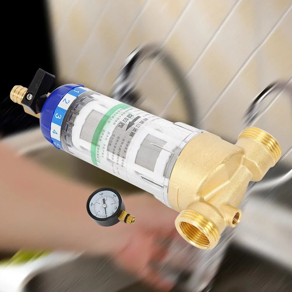 Reusable Sediment Water Filter Spin Down Mesh System 50℃ Water Filter 3/4" Inch