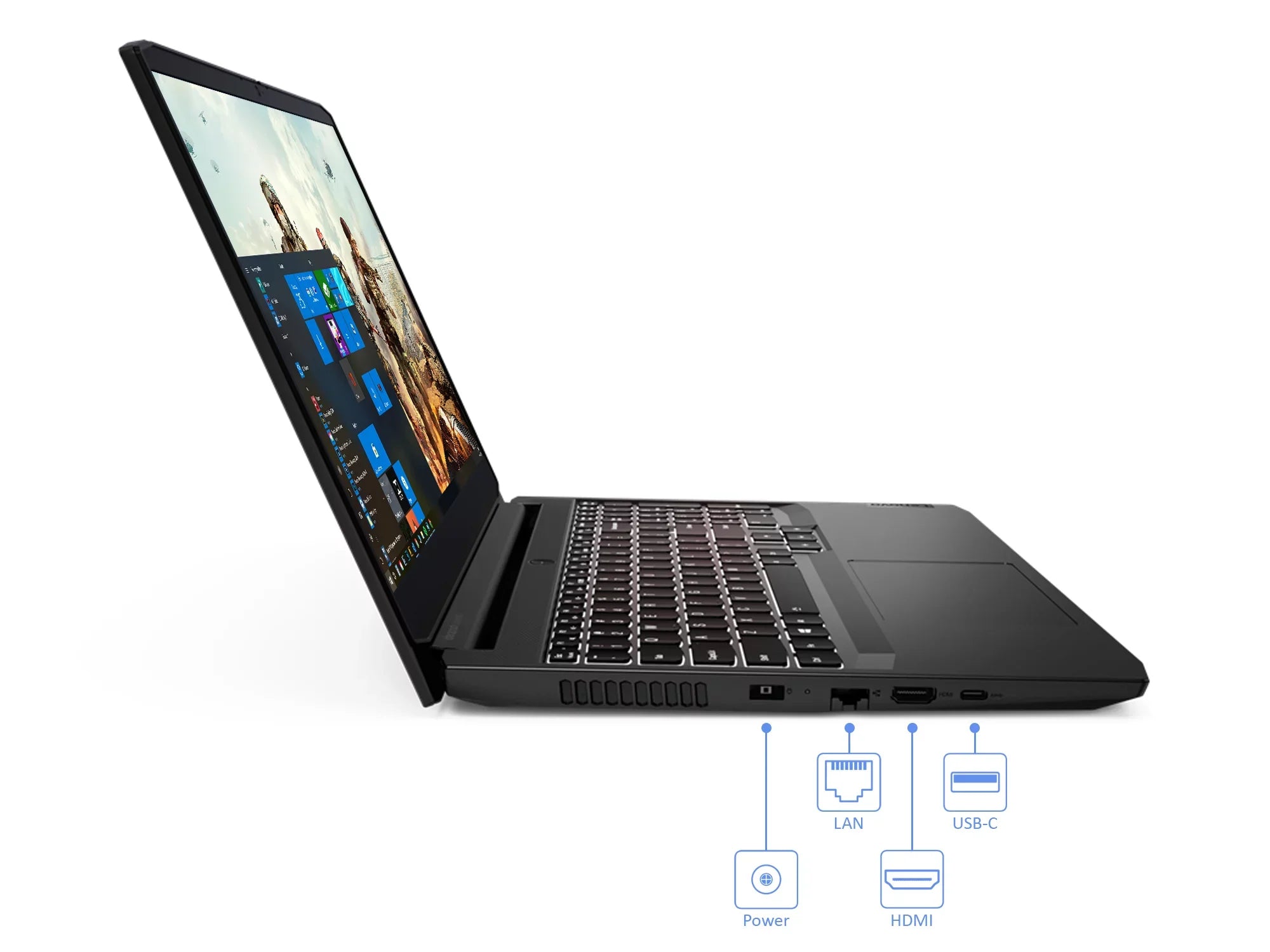 Lenovo IdeaPad 3 Gaming Laptop, 15.6" 120Hz FHD Display, AMD Ryzen 5 5600H Upto 4.2GHz, 16GB RAM, 1TB NVMe SSD, NVIDIA GeForce RTX 3050, HDMI, Wi-Fi, Bluetooth, Windows 10 Pro