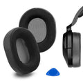 Geekria Comfort Hybrid Velour Replacement Ear Pads for Corsair HS55, HS65 Headphones Ear Cushions, Headset Earpads, Ear Cups Wrap Repair Parts (Black)