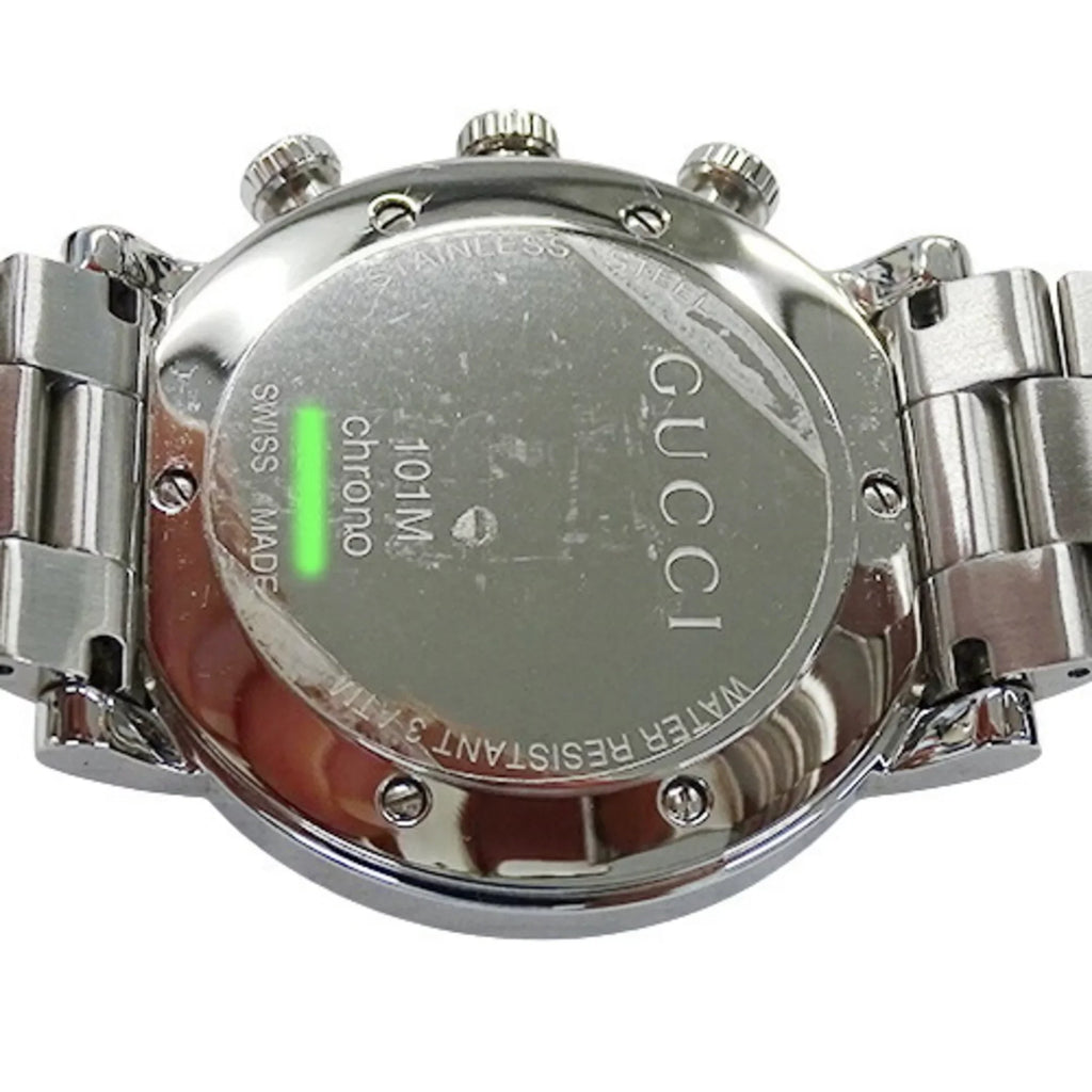 Used Gucci GUCCI watch men's G chrono date quartz stainless steel SS 101M YA101309 silver black