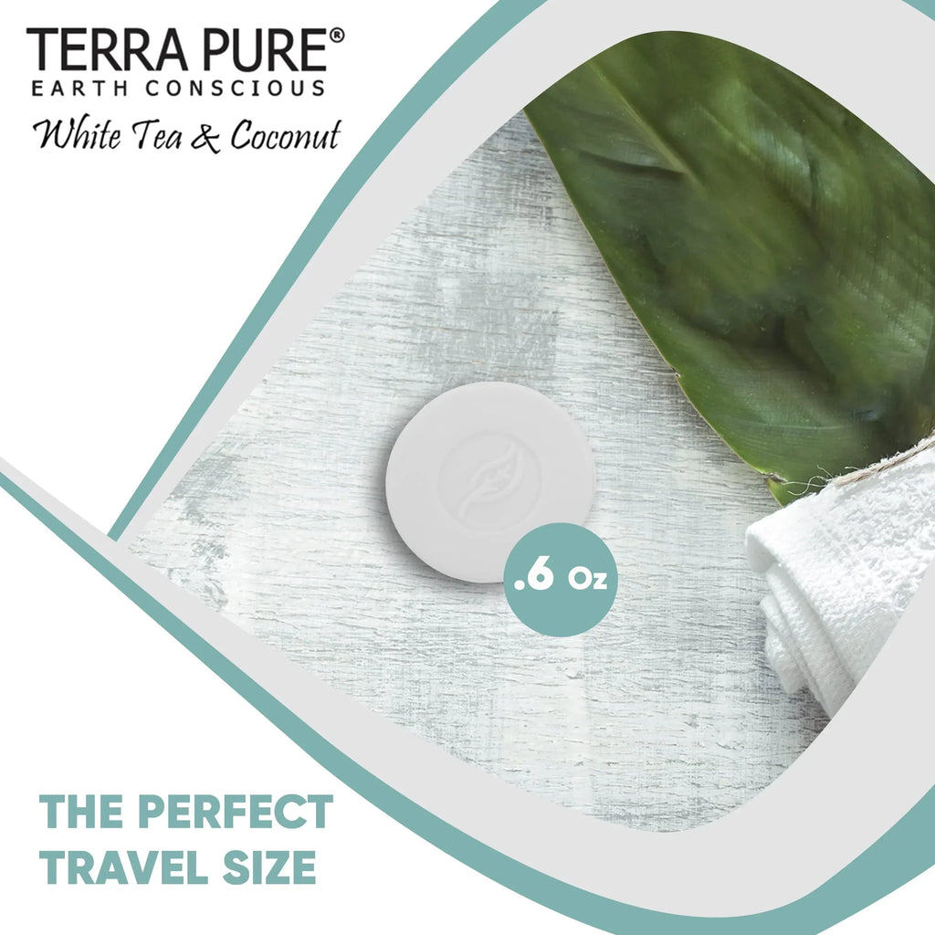 Terra Pure Aloe and Olive Oil Bar Soap, Travel Size Hotel Amenities, 0.6 oz (Pack of 300)