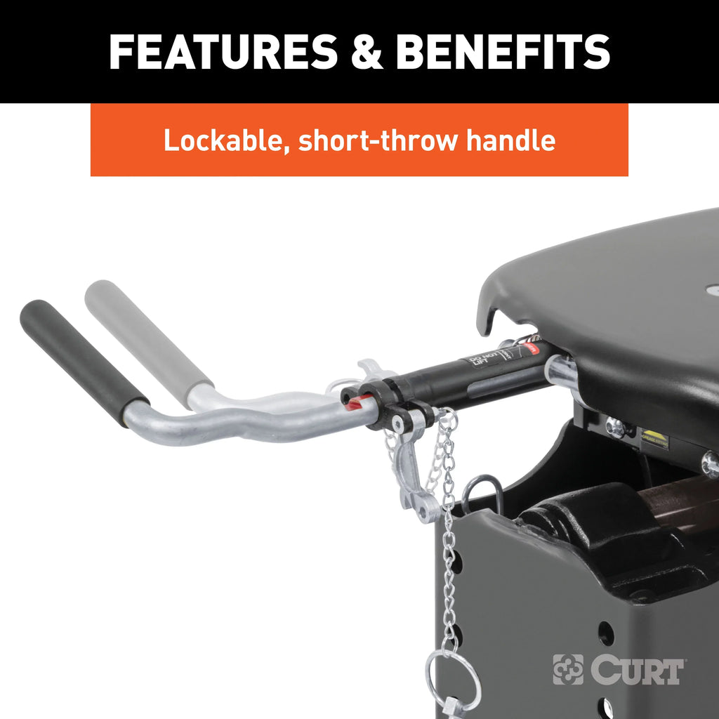 CURT 16067 Q24 5th Wheel Hitch, 24,000 lbs, Select Chevrolet Silverado, GMC Sierra 2500, 3500 HD, 8-Foot Bed Puck System