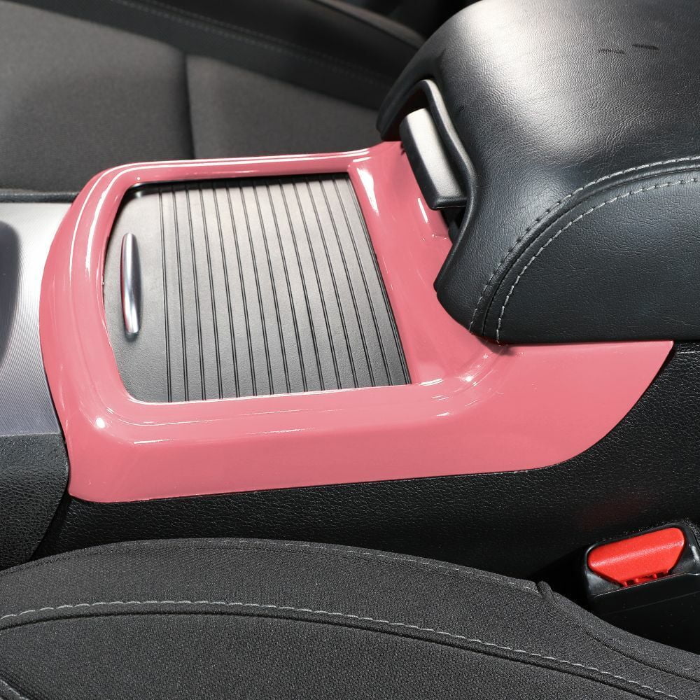 Teledu Inner Central Console Cup Holder Panel Trim Shield + Pink