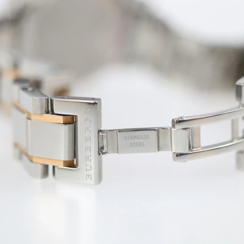 Pre-Owned BURBERRY Burberry THE CITY watch BU9105 stainless steel silver rose gold quartz (Good)