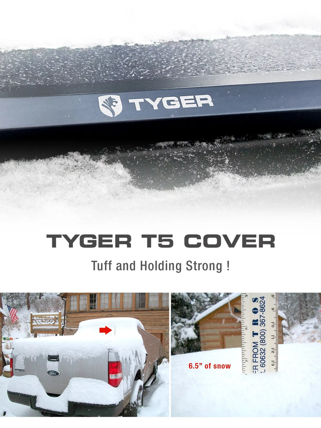 Tyger Auto T5 Alloy Hardtop Truck Bed Tonneau Wrap Matching with 2014-2021 Toyota Tundra | 5.5' Bed | TG-BC5T3432 | Aluminum
