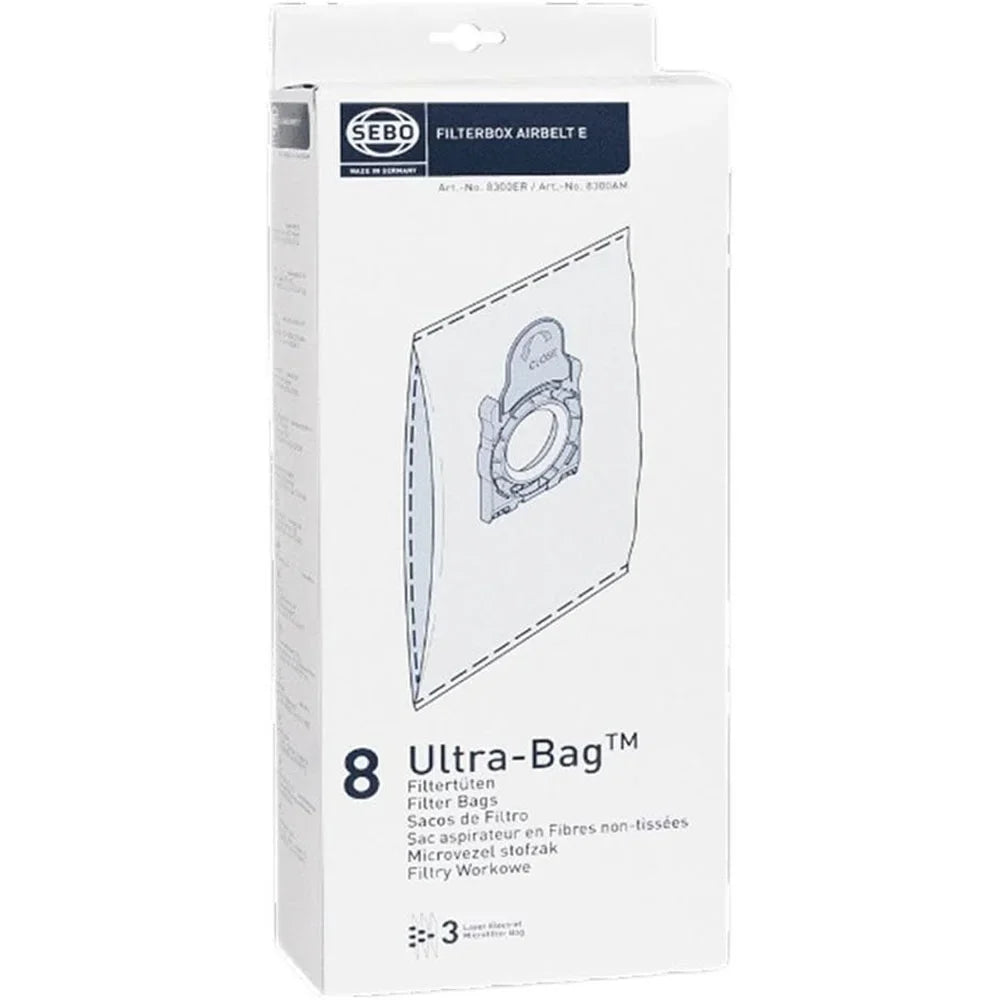 Filter Bag Box Airbelt E, 8 Three-Layer Ultra Bags with caps #8300AM