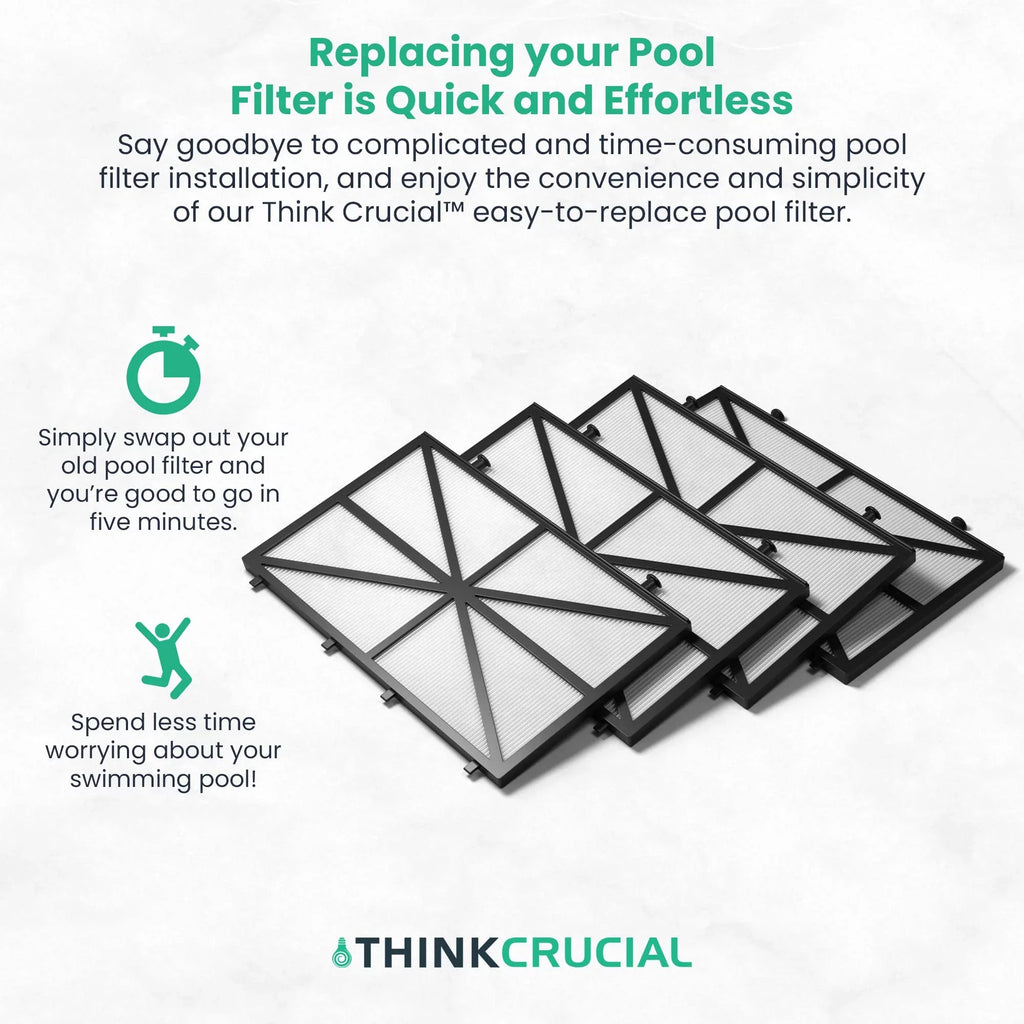 Think Crucial Replacement Ultra Fine Filters Matching with Maytronics Dolphin, Nautilus CC Plus, M200, M400, M500, M4, M5, Wave 65, Wave 90, Oasis Z5 Models, Part# 9991432-R4 - Large Filter Panels