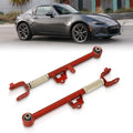 AJP Distributors Rear Lower Suspension Adjustable Toe Control Arms Rods LCA Kit Red Suitable For Mazda Miata MX-5 ND MX5 2016 2017 2018 2019 2020 2021 2022 2023 16 17 18 19 20 21 22 23